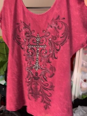 Embellished Cross Graphic Top